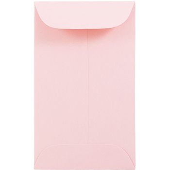 JAM Paper #3 Coin Business Premium Envelopes, 2 1/2&quot; x 4 1/4&quot;, Baby Pink, 50/PK