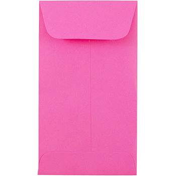 JAM Paper #5.5 Coin Colored Business Envelopes, 3 1/8&quot; x 5 1/2&quot;, Ultra Fuchsia Pink, 50/PK