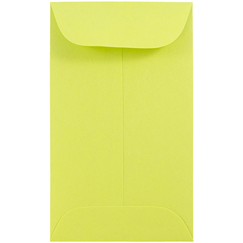 JAM Paper #5.5 Coin Colored Business Envelopes, 3 1/8&quot; x 5 1/2&quot;, Ultra Lime Green, 500/BX
