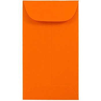 JAM Paper #5.5 Coin Colored Business Envelopes, 3 1/8&quot; x 5 1/2&quot;, Orange Recycled, 50/PK