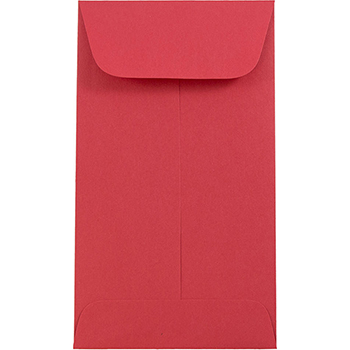 JAM Paper #5.5 Coin Colored Business Envelopes, 3 1/8&quot; x 5 1/2&quot;, Red Recycled, 500/BX