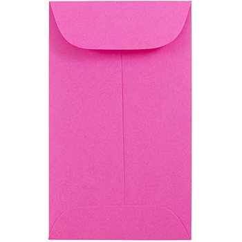 JAM Paper #6 Coin Business Colored Envelopes, 3 3/8&quot; x 6&quot;, Ultra Fuchsia Pink, 50/PK