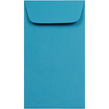 JAM Paper #6 Coin Business Colored Envelopes, 3 3/8&quot; x 6&quot;, Blue Recycled, 500/BX