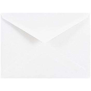 JAM Paper A2 Invitation Envelopes with V-Flap, 4 3/8&quot; x 5 3/4&quot;, White, 500/CT