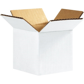 W.B. Mason Co. Corrugated Boxes, 4&quot; x 4&quot; x 4&quot;, White, 25/Bundle