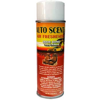 Auto Supplies Odor Bomb Aerosol Air Freshener, 5 oz, New Leather Scent