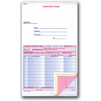 Auto Supplies Special Parts Order Form, SPO-115-4NC, 100/BX
