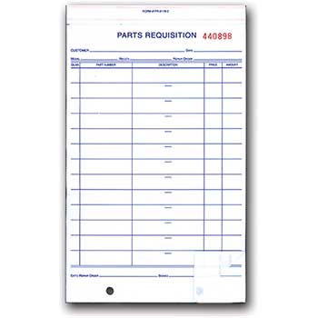 Auto Supplies Parts Requisition Form, #PR-8178-2, 250/BX