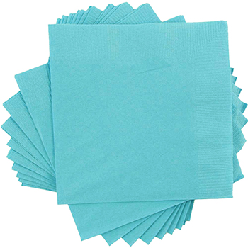 JAM Paper Medium Lunch Napkins, 6 1/2 in x 6 1/2 in, Sea Blue, 250/Pack