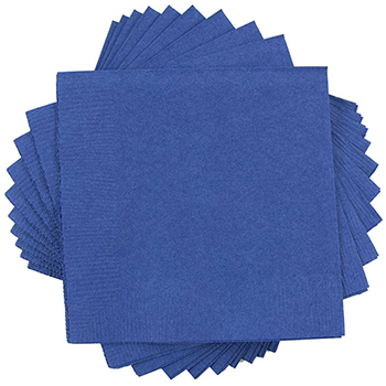 JAM Paper Lunch Napkins, 2-Ply, 6 1/2&quot; W x 6 1/2&quot; L, Blue, 250 Napkins/Pack