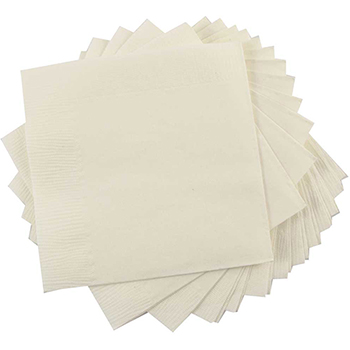 JAM Paper Lunch Napkins, 2-Ply, 6 1/2&quot; W x 6 1/2&quot; L, Ivory, 250 Napkins/Pack