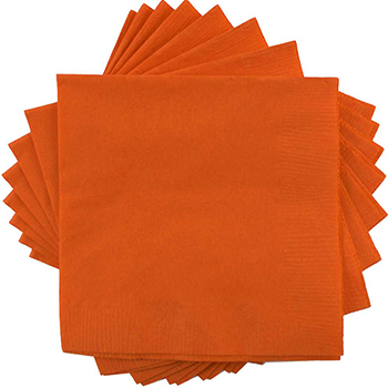 JAM Paper Medium Lunch Napkins, 6 1/2 in x 6 1/2 in, Orange, 250/Pack