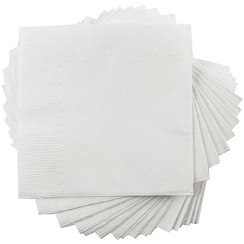JAM Paper Lunch Napkins, 2-Ply, 6 1/2&quot; W x 6 1/2&quot; L, White, 250 Napkins/Pack