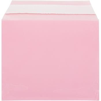 JAM Paper Cello Sleeves with Self Adhesive Closure, 6 1/16&quot; x 6 3/16&quot;, Pink, 100/PK