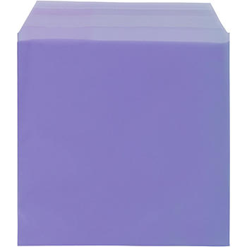 JAM Paper Cello Sleeves with Self Adhesive Closure, 6 1/16&quot; x 6 3/16&quot;, Purple, 100/PK