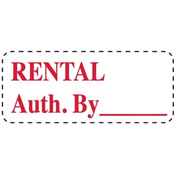 Auto Supplies Self Inking Stamp, RENTAL AUTH. BY, Red Ink, 3/4&quot; x 2 3/8&quot;