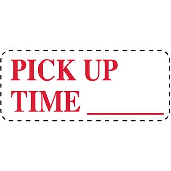 Auto Supplies Self Inking Stamp, PICK UP TIME, Red Ink, 3/4&quot; x 2 3/8&quot;
