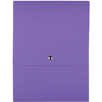JAM Paper Vertical Snap Closure Portfolio, 12 1/8&quot; x 9&quot; x 1/2&quot;, Purple Kraft