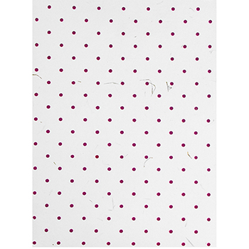 JAM Paper Handmade Recycled Folders, 9&quot; x 12&quot;, White with Burgundy Dots, 100/PK