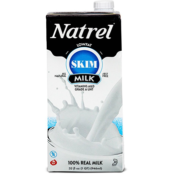 Natrel&#174; Skim Milk, 32 oz. Resealable Cartons, 12/CS