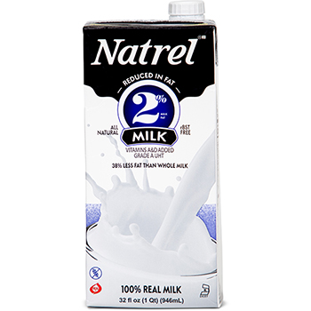 Natrel&#174; 2% Reduced Fat Milk, 32 oz. Resealable Cartons, 12/CS