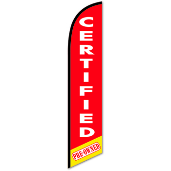 Auto Supplies Swooper Banner, Certified Pre Owned, Red &amp; White