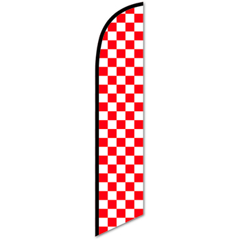 Auto Supplies Swooper Banner, Checkered Flag, Red &amp; White