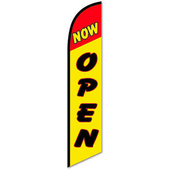 Auto Supplies Swooper Banner, Now Open, Red/Yellow