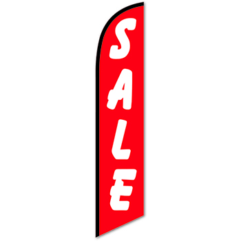 Auto Supplies Swooper Banner, Sale, White Letters &amp; Red Background