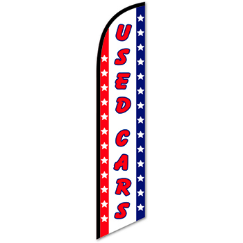 Auto Supplies Swooper Banner, Used Cars, Patriotic