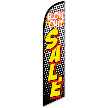 Auto Supplies Swooper Banner, Blow Out Sale, Red/Yellow