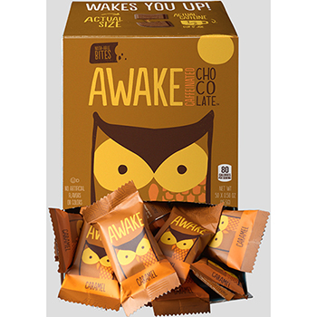 Awake Caramel Chocolate Bites, 0.47 oz., 50/BX