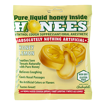 Honees&#174; Cough Drops Honey Lemon, 20 Count, 6/PK
