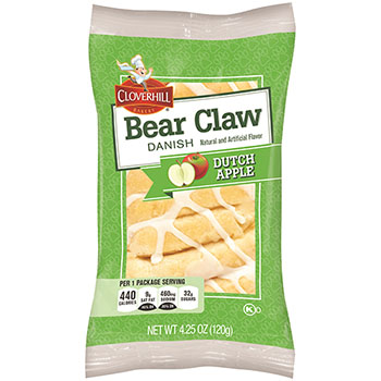 Cloverhill Dutch Apple Bear Claw, 4.25 oz., 6/BX