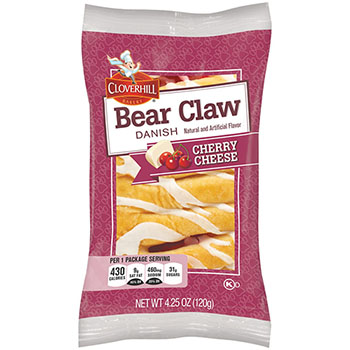 Cloverhill Cherry Cheese Bear Claw, 4.25 oz., 6/BX