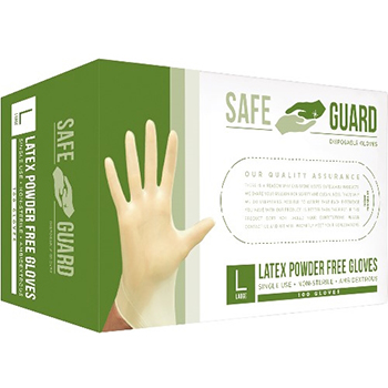 Safe Guard Latex Gloves, Powder-Free, Medium, 1000/CT