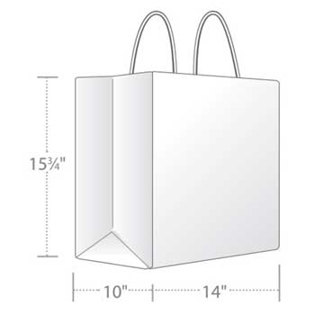 Duro Bag White Super Royal Shopping Bag, 14&quot; x 10&quot; x 15.75&quot;, 70 lb., 200/CT