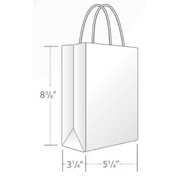 Duro Bag Gem Shopping Bag, Kraft, 5.25&quot; x 3.25&quot; x 8 3/8&quot;, 70 Lb., 250/CT