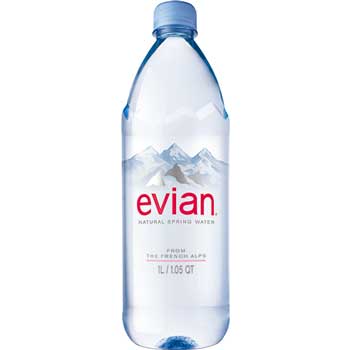 Evian Natural Spring Water, 1 L, 12/CS