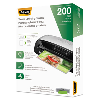 Fellowes&#174; Laminating Pouches, Letter Size, Hot Pouch, 9 x 11.5, 5 mil, 200 pack