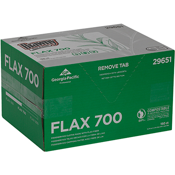 Brawny Dine-A-Cloth FLAX Foodservice Wipers, 12 3/4x21, White,150/Box