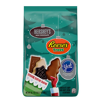 Hershey&#39;s Holiday Shapes Snack Size Assortment, 35.1 oz. Bag