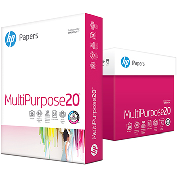 HP Multipurpose Paper, 96 Bright, 20 lb, Letter, White, 2500 Sheets/Carton