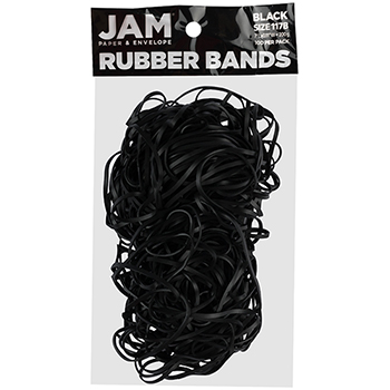 JAM Paper Colorful Rubber Bands, Size 117B, Black, 100/PK