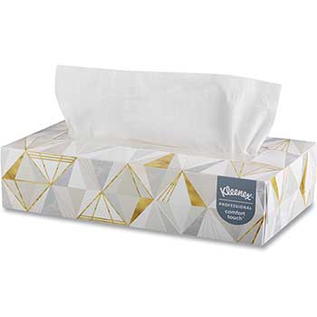 Kleenex Professional Facial Tissue for Business, Flat Tissue Box, White, 125 Tissues/Box