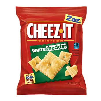 Cheez-It Baked Snack Crackers, White Cheddar, 2 oz. Big Bag, 60/CS