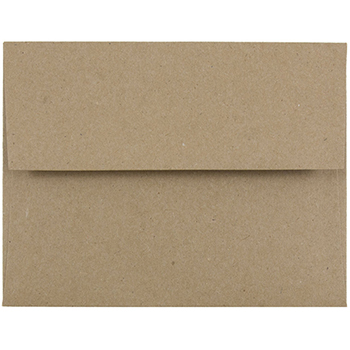 JAM Paper A2 Premium Invitation Envelopes, 4 3/8&quot; x 5 3/4&quot;, Brown Kraft Paper Bag, 250/CT