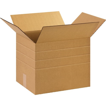 W.B. Mason Co. Multi-Depth Corrugated Boxes, 15&quot; x 12&quot; x 12&quot;, Kraft, 25/Bundle