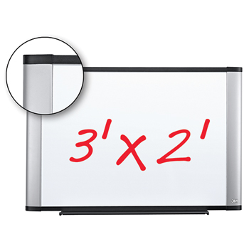 3M Melamine Dry Erase Board, 36&quot; x 24&quot;, White, Aluminum Frame