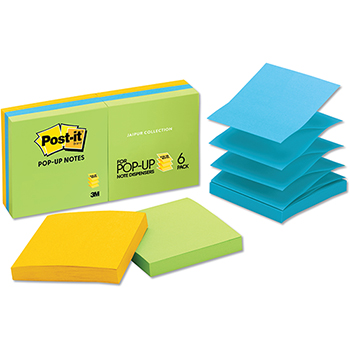 Post-it&#174; Original Pop-up Notes Refill, 3 x 3, Assorted Floral Fantasy Colors, 100-Sheet, 6/Pack